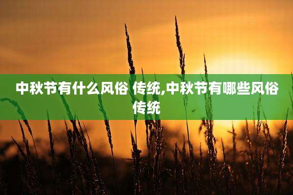 中秋节有什么风俗 传统,中秋节有哪些风俗传统