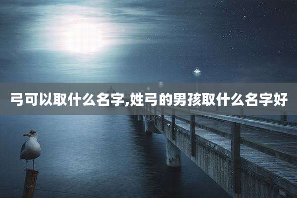 弓可以取什么名字,姓弓的男孩取什么名字好