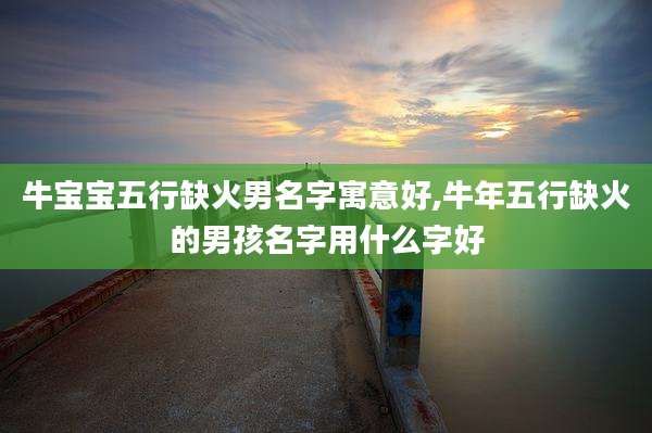 牛宝宝五行缺火男名字寓意好,牛年五行缺火的男孩名字用什么字好