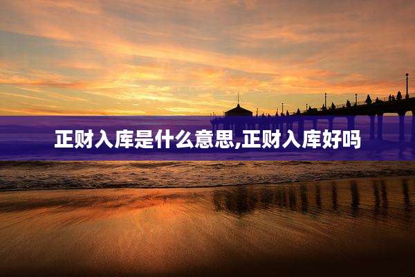 正财入库是什么意思,正财入库好吗