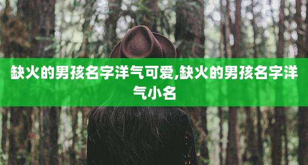 缺火的男孩名字洋气可爱,缺火的男孩名字洋气小名