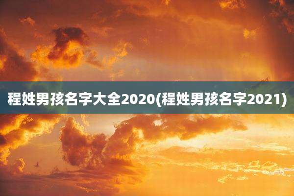 程姓男孩名字大全2020(程姓男孩名字2021)