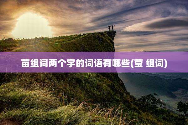 苗组词两个字的词语有哪些(莹 组词)