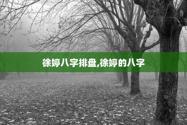 徐婷八字排盘,徐婷的八字