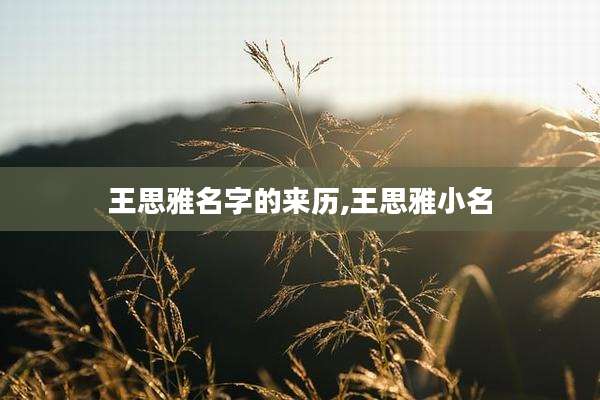 王思雅名字的来历,王思雅小名