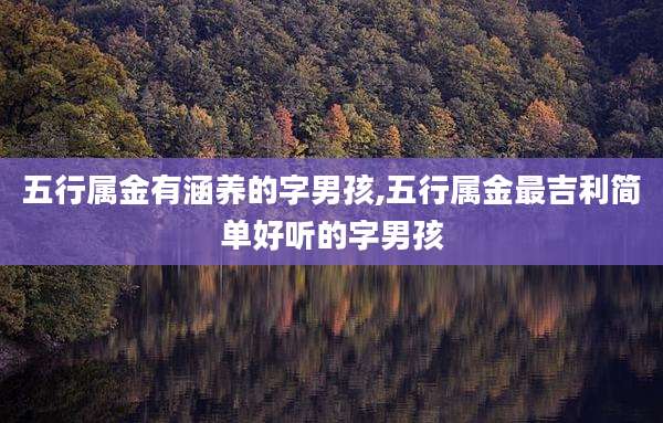 五行属金有涵养的字男孩,五行属金最吉利简单好听的字男孩