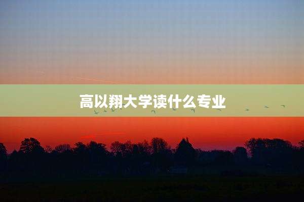 高以翔大学读什么专业