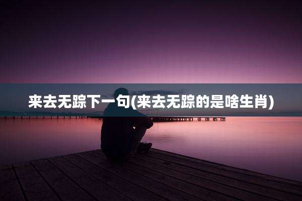 来去无踪下一句(来去无踪的是啥生肖)