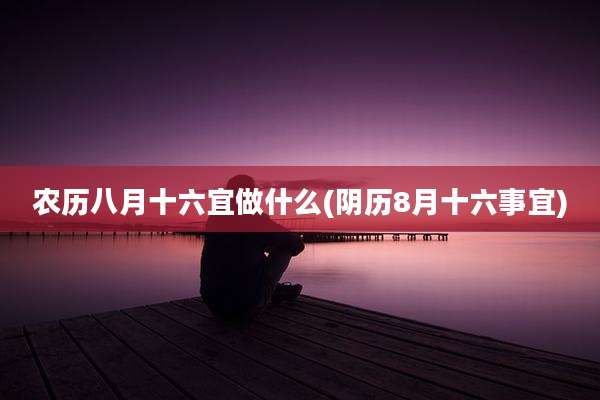农历八月十六宜做什么(阴历8月十六事宜)