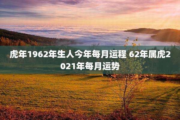 虎年1962年生人今年每月运程 62年属虎2021年每月运势