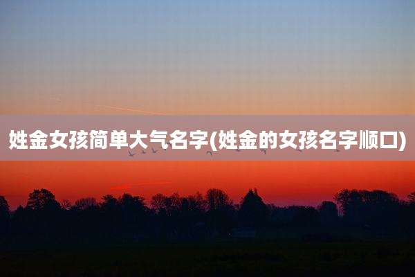 姓金女孩简单大气名字(姓金的女孩名字顺口)