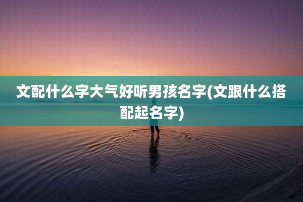 文配什么字大气好听男孩名字(文跟什么搭配起名字)