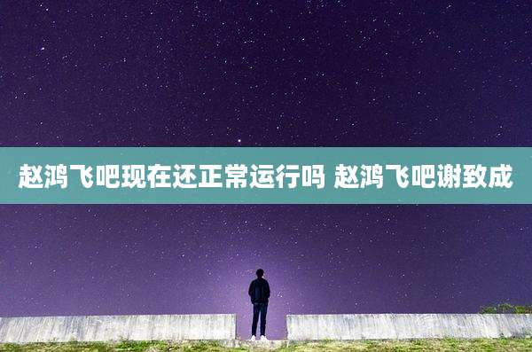 赵鸿飞吧现在还正常运行吗 赵鸿飞吧谢致成