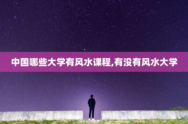 中国哪些大学有风水课程,有没有风水大学