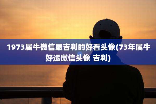 1973属牛微信最吉利的好看头像(73年属牛好运微信头像 吉利)