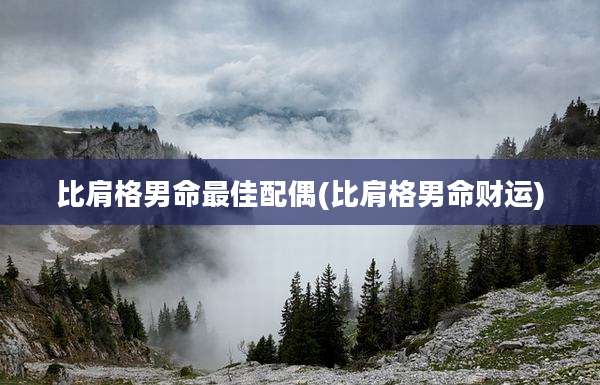 比肩格男命最佳配偶(比肩格男命财运)