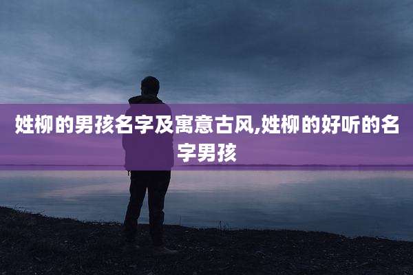 姓柳的男孩名字及寓意古风,姓柳的好听的名字男孩