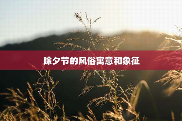 除夕节的风俗寓意和象征