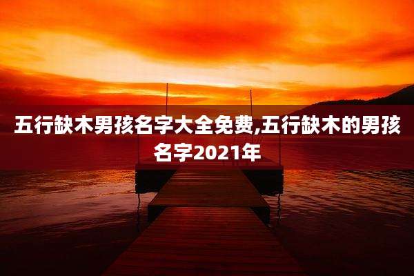 五行缺木男孩名字大全免费,五行缺木的男孩名字2021年