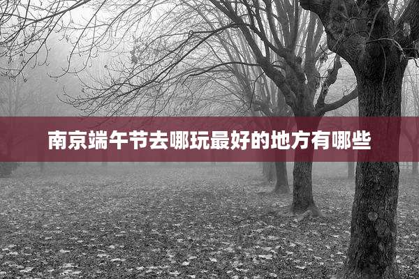 南京端午节去哪玩最好的地方有哪些