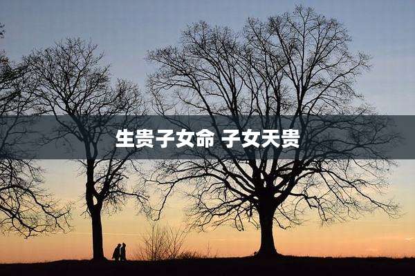 生贵子女命 子女天贵