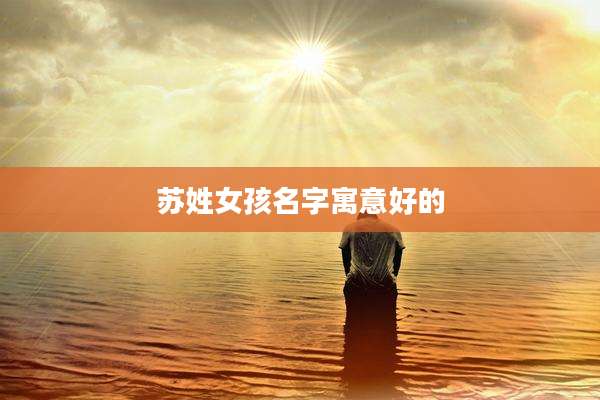 苏姓女孩名字寓意好的