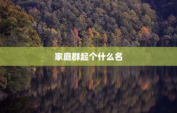 家庭群起个什么名