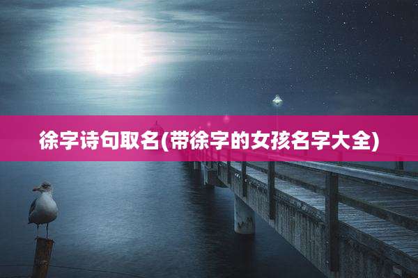 徐字诗句取名(带徐字的女孩名字大全)