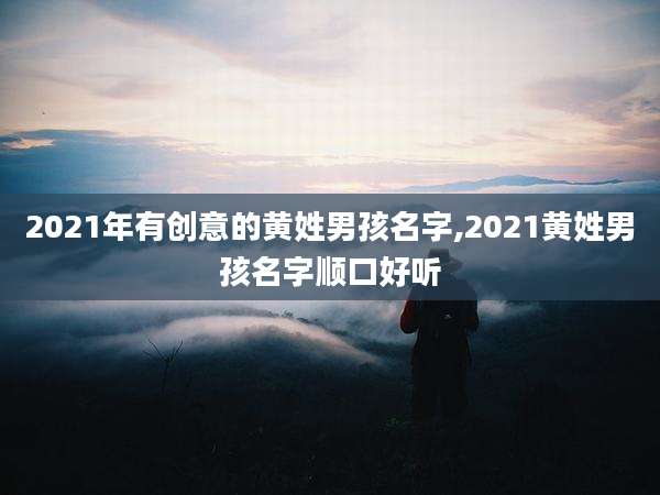 2021年有创意的黄姓男孩名字,2021黄姓男孩名字顺口好听