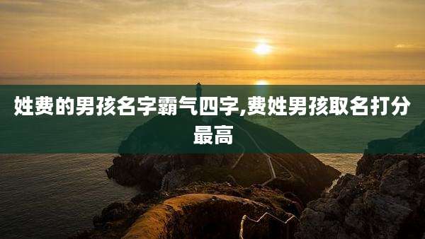 姓费的男孩名字霸气四字,费姓男孩取名打分最高