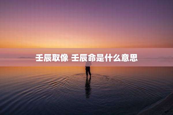 壬辰取像 壬辰命是什么意思