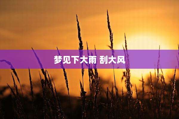 梦见下大雨 刮大风