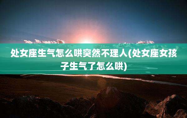 处女座生气怎么哄突然不理人(处女座女孩子生气了怎么哄)