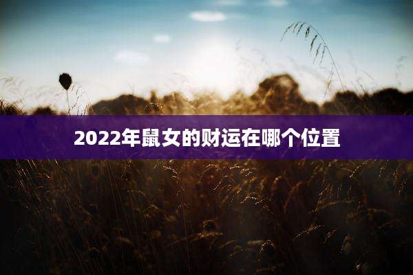 2022年鼠女的财运在哪个位置
