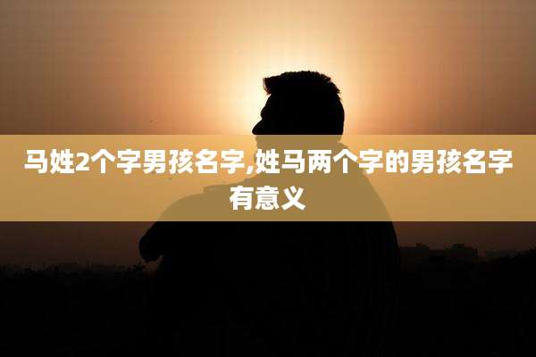 马姓2个字男孩名字,姓马两个字的男孩名字有意义