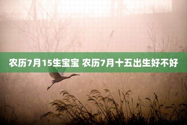 农历7月15生宝宝 农历7月十五出生好不好