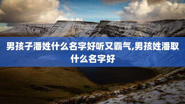 男孩子潘姓什么名字好听又霸气,男孩姓潘取什么名字好