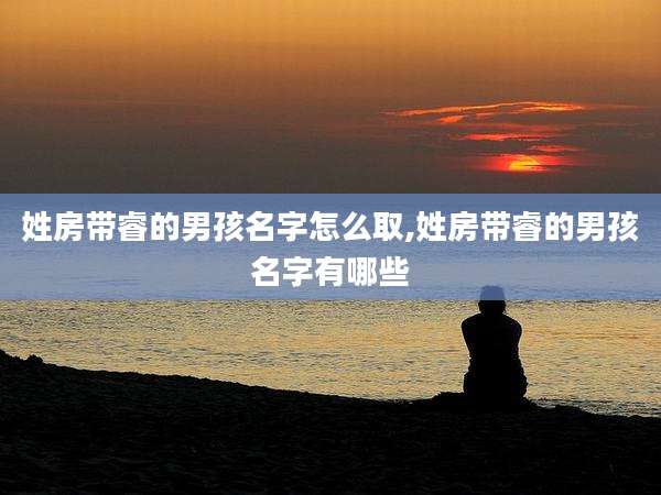 姓房带睿的男孩名字怎么取,姓房带睿的男孩名字有哪些