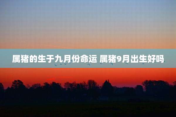 属猪的生于九月份命运 属猪9月出生好吗