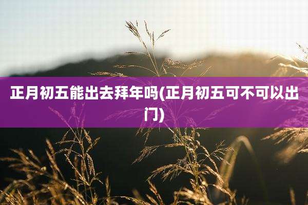 正月初五能出去拜年吗(正月初五可不可以出门)