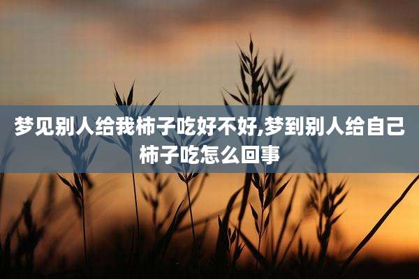 梦见别人给我柿子吃好不好,梦到别人给自己柿子吃怎么回事