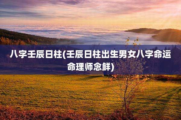 八字壬辰日柱(壬辰日柱出生男女八字命运命理师念鲜)