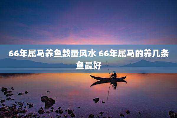 66年属马养鱼数量风水 66年属马的养几条鱼最好