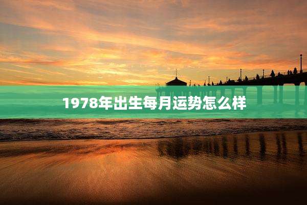 1978年出生每月运势怎么样