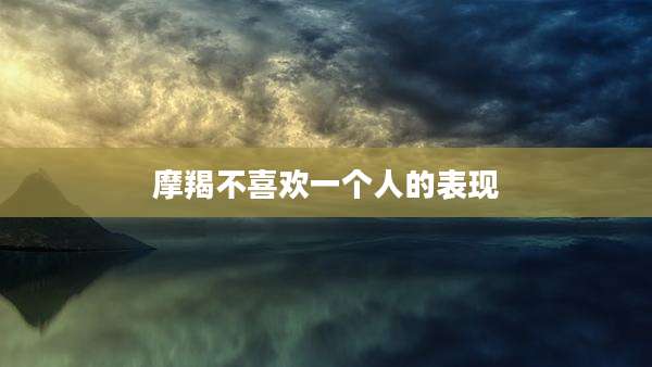 摩羯不喜欢一个人的表现