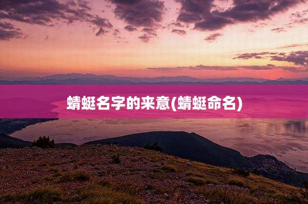 蜻蜓名字的来意(蜻蜓命名)