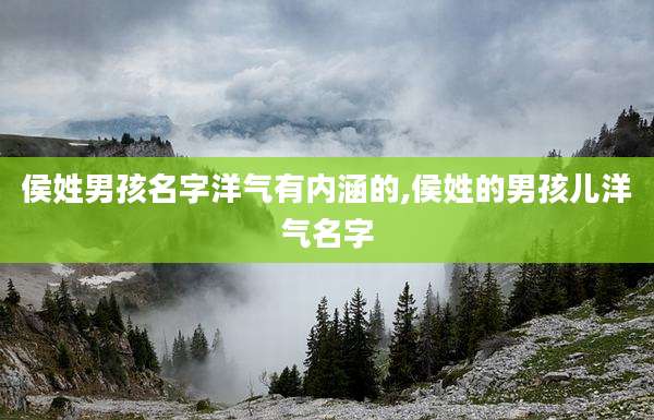 侯姓男孩名字洋气有内涵的,侯姓的男孩儿洋气名字