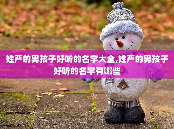 姓严的男孩子好听的名字大全,姓严的男孩子好听的名字有哪些