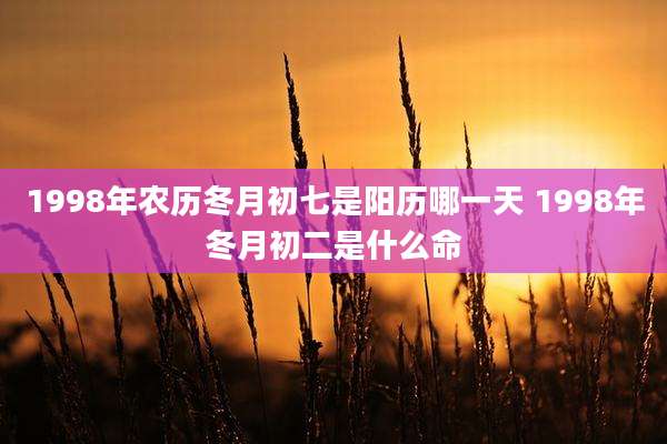 1998年农历冬月初七是阳历哪一天 1998年冬月初二是什么命