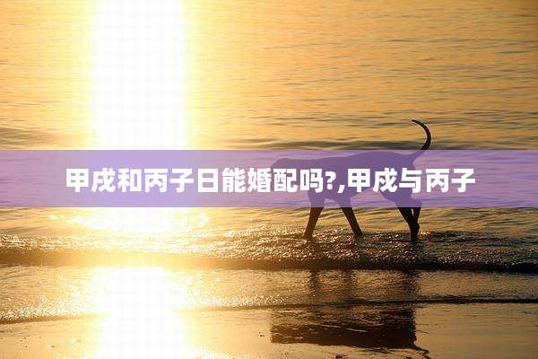 甲戌和丙子日能婚配吗?,甲戍与丙子